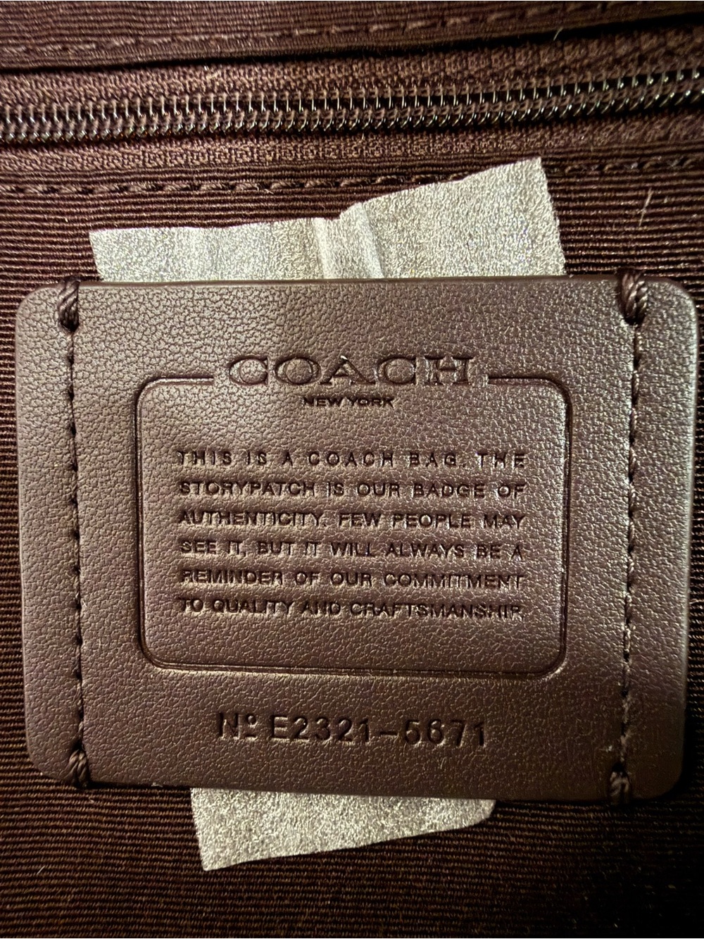 Coach Brown Signature Canvas Backpack with Lilac Trim - Picture 6 of 6
